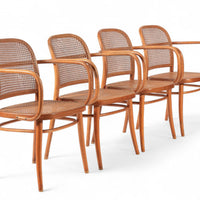 Vintage Bent Wood & Wicker Cafe Chairs by Josef Hoffman for Ligna