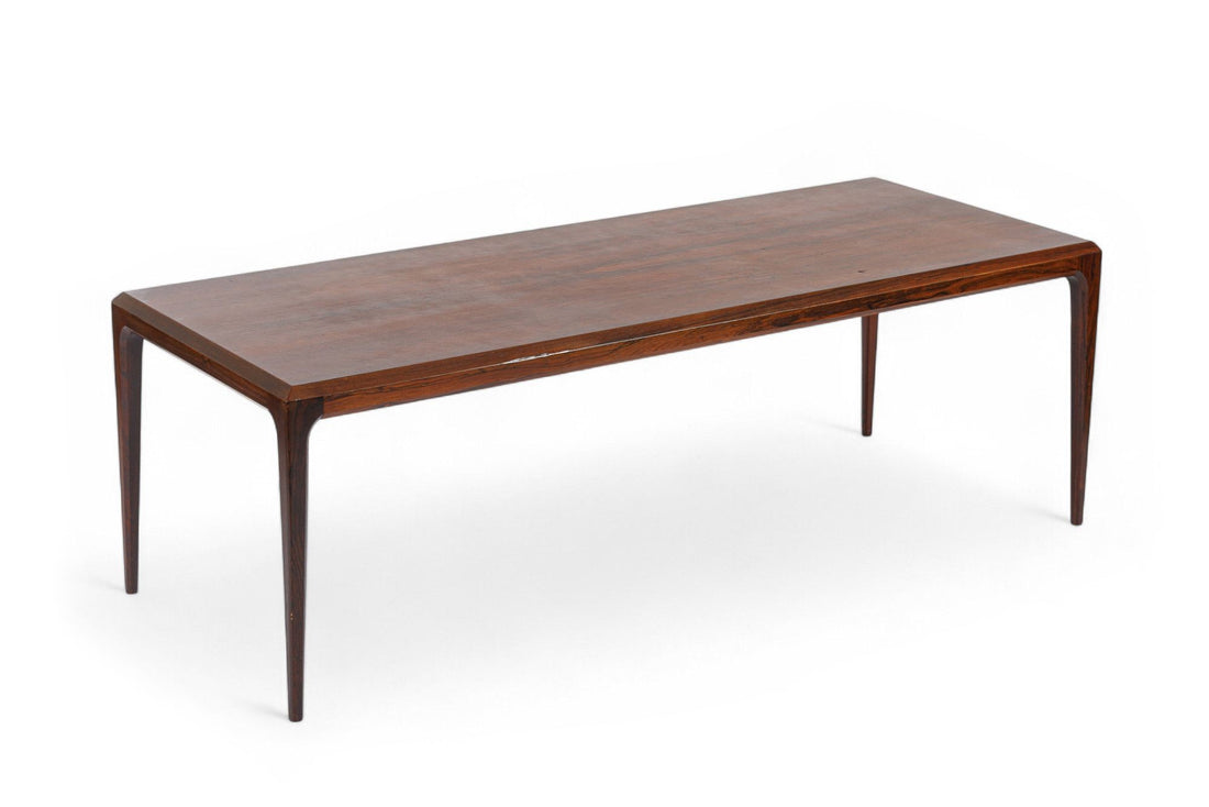 Vintage Danish Modern Long Rosewood Coffee Table by Johannes Andersen 1960s
