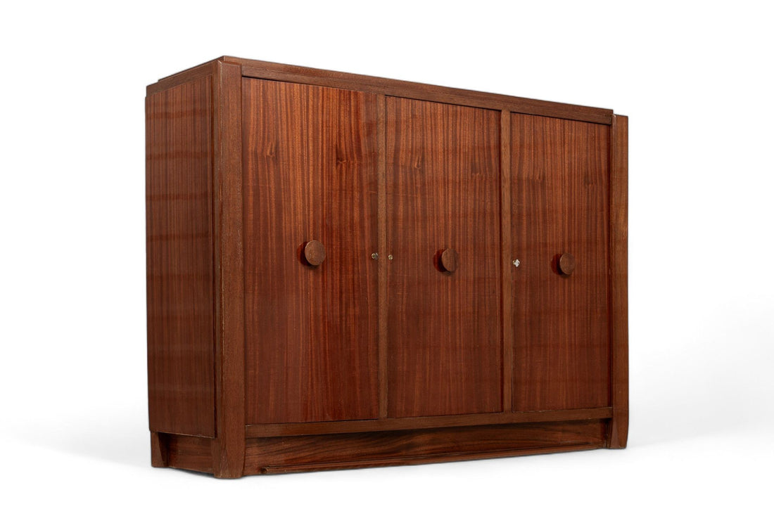 Antique French Art Deco Mahogany Sideboard Cabinet by Andre Sornay