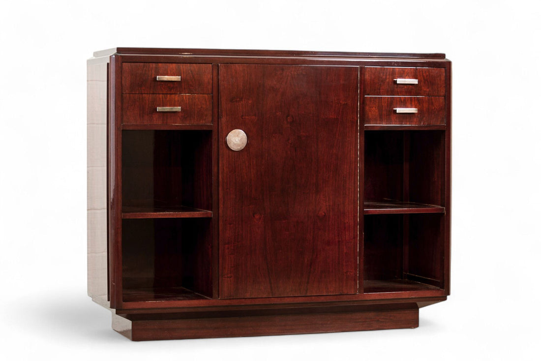 Antique Art Deco Wood Sideboard Cabinet or Credenza, Matching Table Available