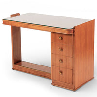 Antique French Art Deco Dominique Lemonwood Desk 1930s