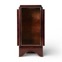 Antique French Art Deco Rosewood and Glass Vitrine Display Cabinet 1930s