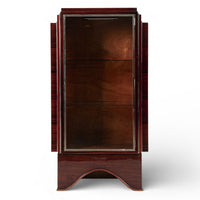 Antique French Art Deco Rosewood and Glass Vitrine Display Cabinet 1930s