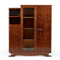 Antique French Art Deco Rosewood Vitrine Display Cabinet or Bookcase, 1940s
