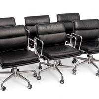 Mid Century Black Leather Office Chairs by Eames for Herman Miller