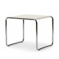 Mid Century White Tubular Steel Laccio Side Table by Marcel Breuer for Knoll