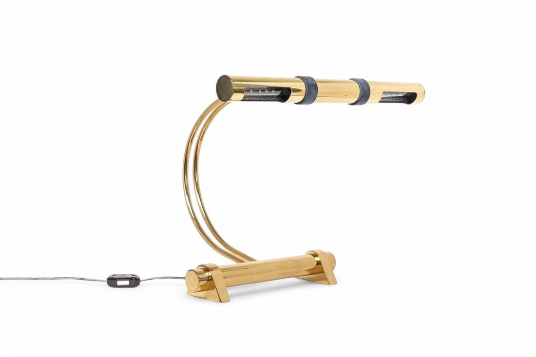 Vintage Tubular Brass Table Lamp by Casella Lighting, 1970s