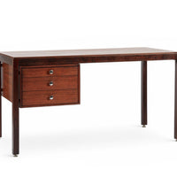 Mid Century Danish Wood Writing Desk with File Drawer