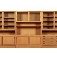 Mid Century Danish Oak Wood Shelving & Display Cabinets by Poul Hundevad