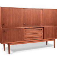 Mid-Century Danish Teak Tall Sideboard or Bar Cabinet by Johannes Andersen