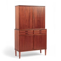 Mid Century Danish Modern Teak Storage Cabinet, Circa 1960, Two-Piece