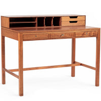 Exceptional Mid Century Danish Teak Writing Desk with Hutch