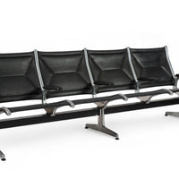 Mid Century Eames for Herman Miller Black Tandem Sling Seating 1990s