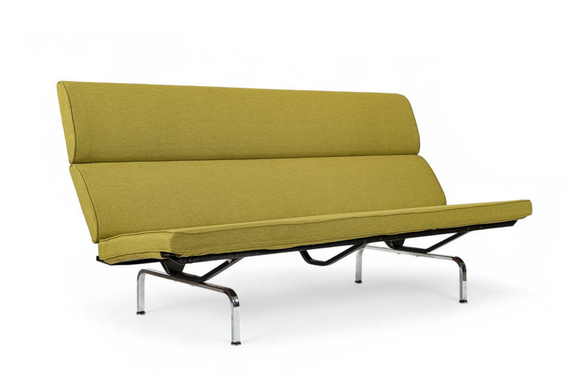 Mid Century Lime Green Sofa Compact by Eames for Herman Miller, 1970s
