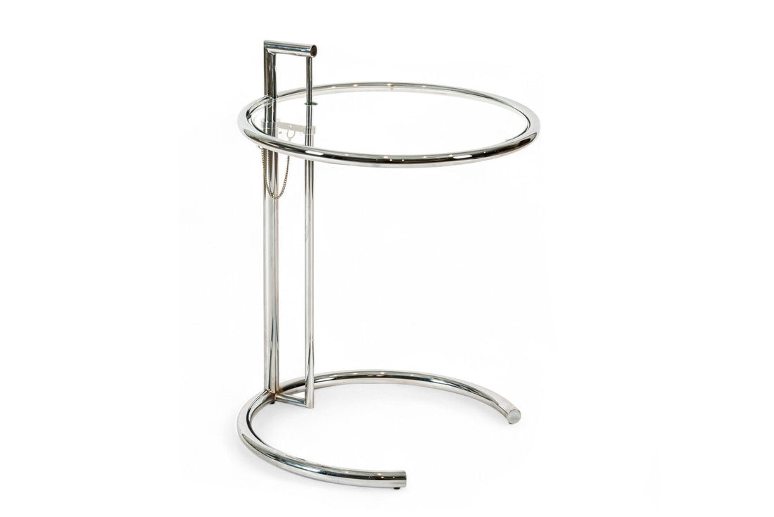 Mid Century Chrome & Glass Side Table by Eileen Gray (attr.)