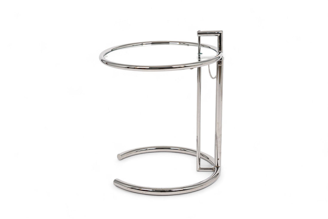 Mid Century Chrome & Glass Side Table by Eileen Gray (attr.)