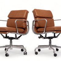 Mid Century Brown Leather Office Chairs by Eames for Herman Miller