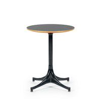 Mid Century George Nelson Pedestal Side Table for Herman Miller Black Laminate