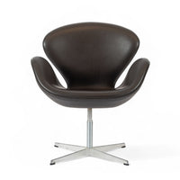 Mid Century Danish Modern Brown Swan Chair by Arne Jacobsen for Fritz Hansen