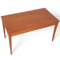 Antique French Art Deco Cherry Wood Writing Desk Table by Jacques Quinet