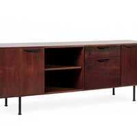 Mid Century Walnut Wood File Cabinet Credenza by Jens Risom