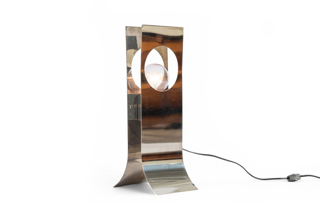 Mid Century Modern Silver Table Lamp by Francois Monnet