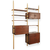 Mid Century Omni Wood Modular Wall Unit Shelving & Bookcase by George Nelson