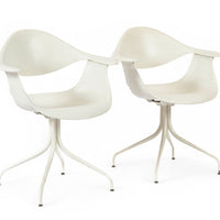 Mid Century White Swag Chairs by George Nelson for Herman Miller