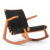 Rare Early Mid Century Wooden Rocking Chair by Ralph Rapson, 1940s