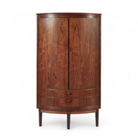 Mid Century Danish Modern Rosewood Corner Cabinet 1960s
