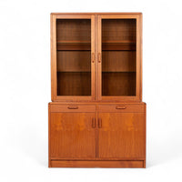 Mid Century Danish Teak Bookcase Wall Unit or China Cabinet