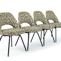 Set of 4 Eero Saarinen Executive Side Chairs for Knoll Mid Century Modern Black Metal