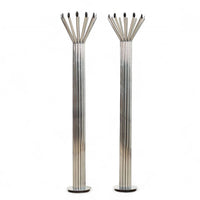 Mid Century Silver Chrome Tubular Floor Lamp