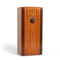 Antique Art Deco Small Wood Nightstand or Side Cabinet, 1930s