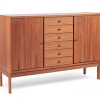 Mid Century Danish Teak Wood Credenza Sideboard Cabinet