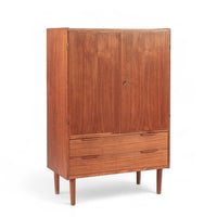 Mid Century Danish Modern Teak Wood Storage or Bar Cabinet