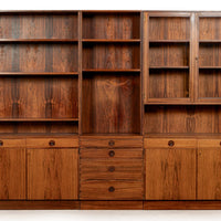 Mid-Century Modern Swedish Rosewood Wall Unit Bookcase by Bertil Fridhagen for Bodafors, 1960s