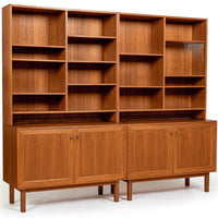 Pair Mid-Century Swedish Modern Teak Bookcase Cabinets, 1960s