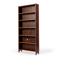 Mid Century Rosewood Bookcase, Scandinavian Tall Display Shelf, 3 Avail