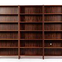 Set of 3 Mid Century Scandinavian Modern Rosewood Bookcases