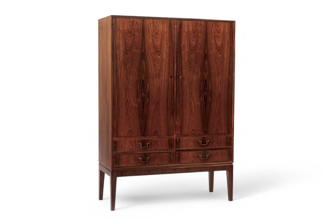 Mid Century Swedish Modern Tall Rosewood Cabinet