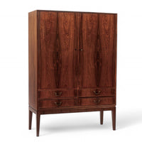 Mid Century Swedish Modern Tall Rosewood Cabinet