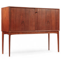 Mid Century Teak Bar Cabinet with Lazy Susan by Fredrik Kayser (attr.)