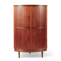 Mid Century Danish Modern Teak Wood Corner Cabinet 1960s