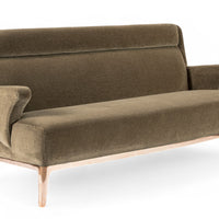Restored 1940s Art Deco Sofa Mink Mohair, Matching Chair Available