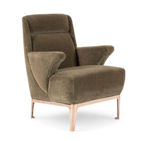 Restored 1940s Art Deco Lounge Chair Mink Mohair, Matching Sofa Available