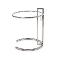 Mid Century Glass & Chrome Round Side Table by Eileen Gray (attr.)