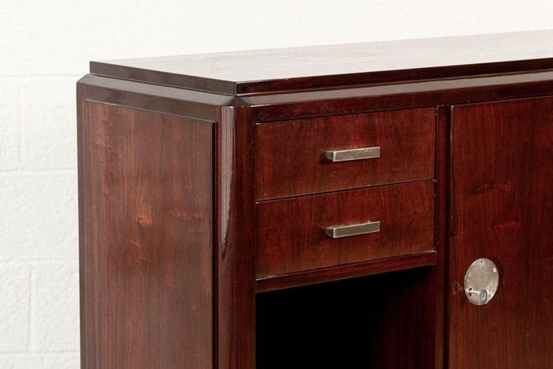 Antique Art Deco Wood Sideboard Cabinet or Credenza, Matching Table Available