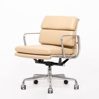Eames for Herman Miller Cream Leather Office Chair Pair 2000s