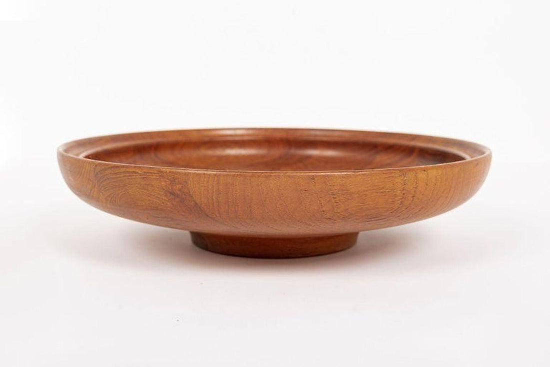 Danish Modern Large Teak Wood Bowl by Henning Koppel for Georg Jensen, 1960s